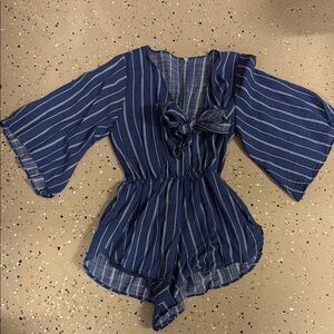 Striped Blue Women's Romper
